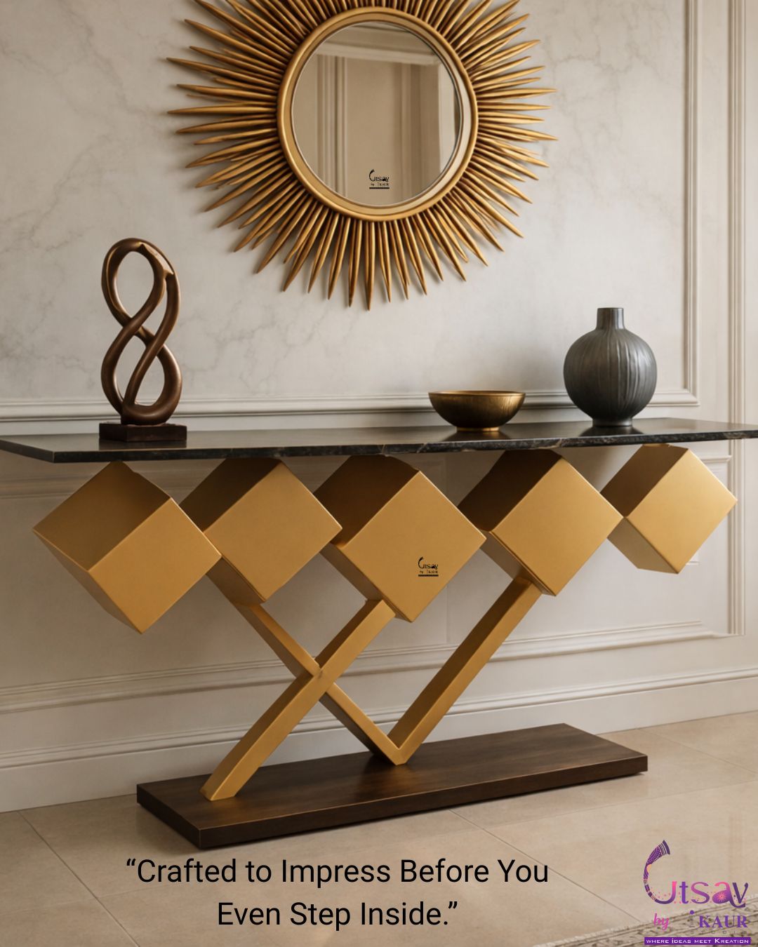 Designer Golden Frame Mirror