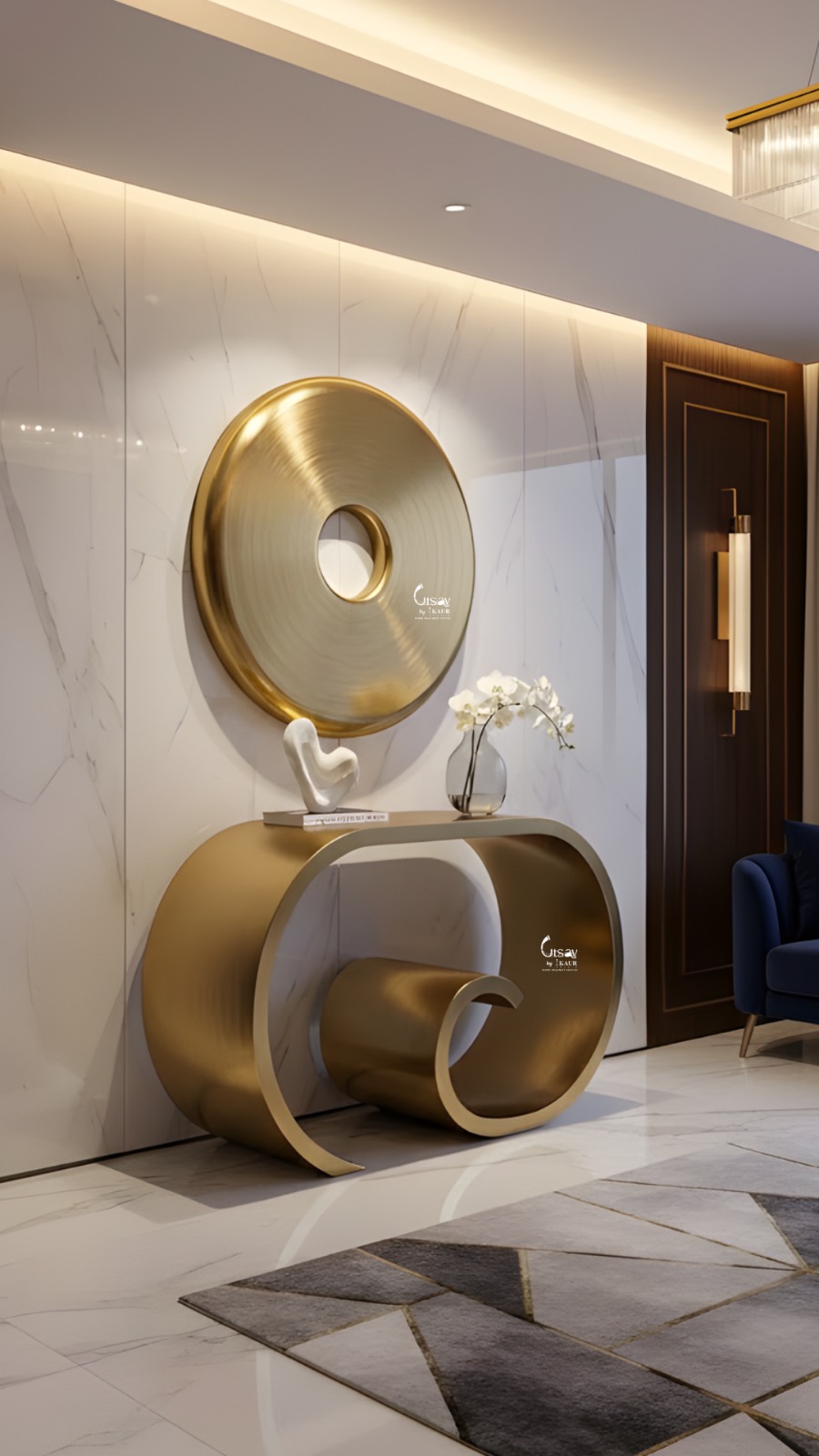 Designer Golden Frame Mirror