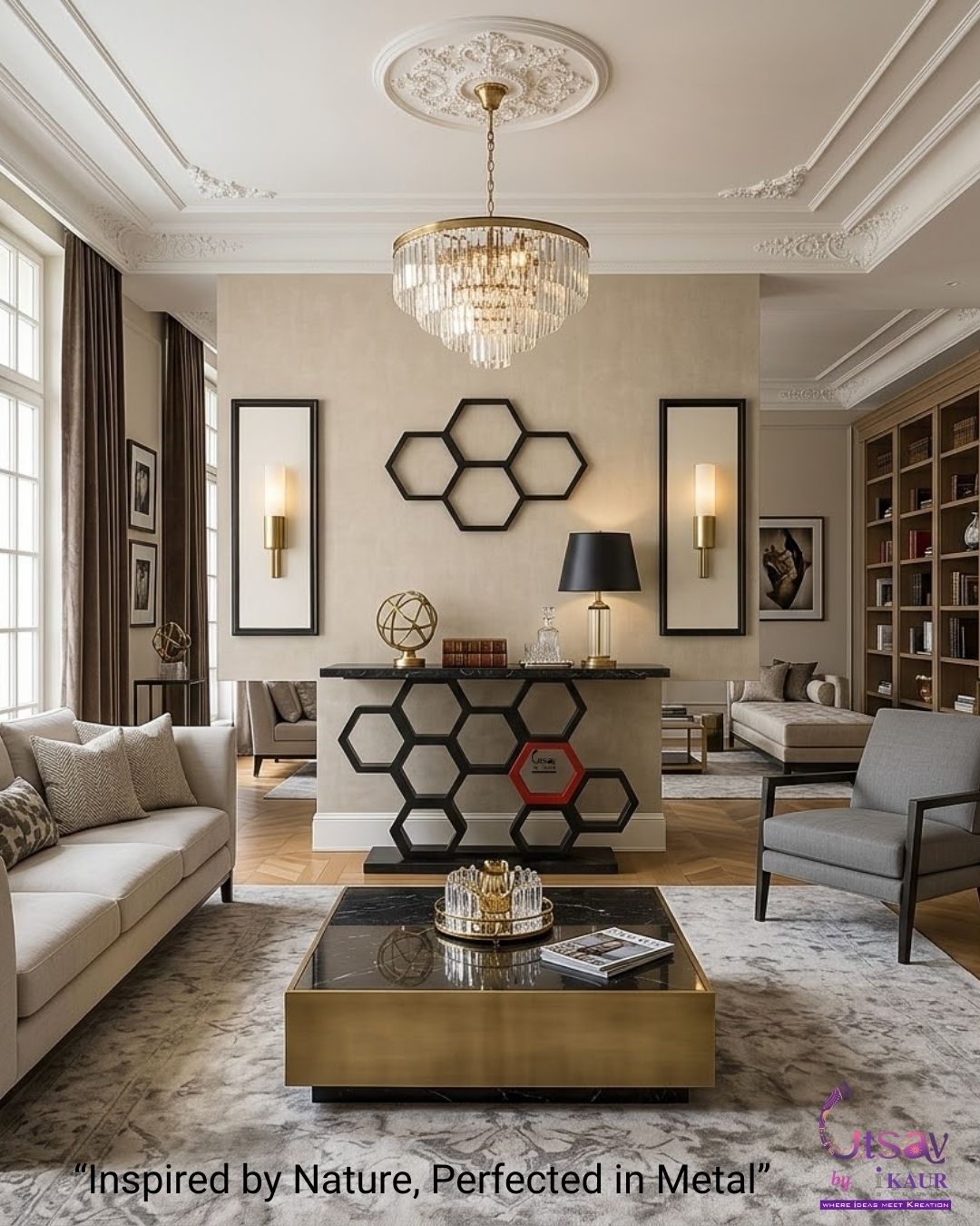 Designer Golden Frame Mirror