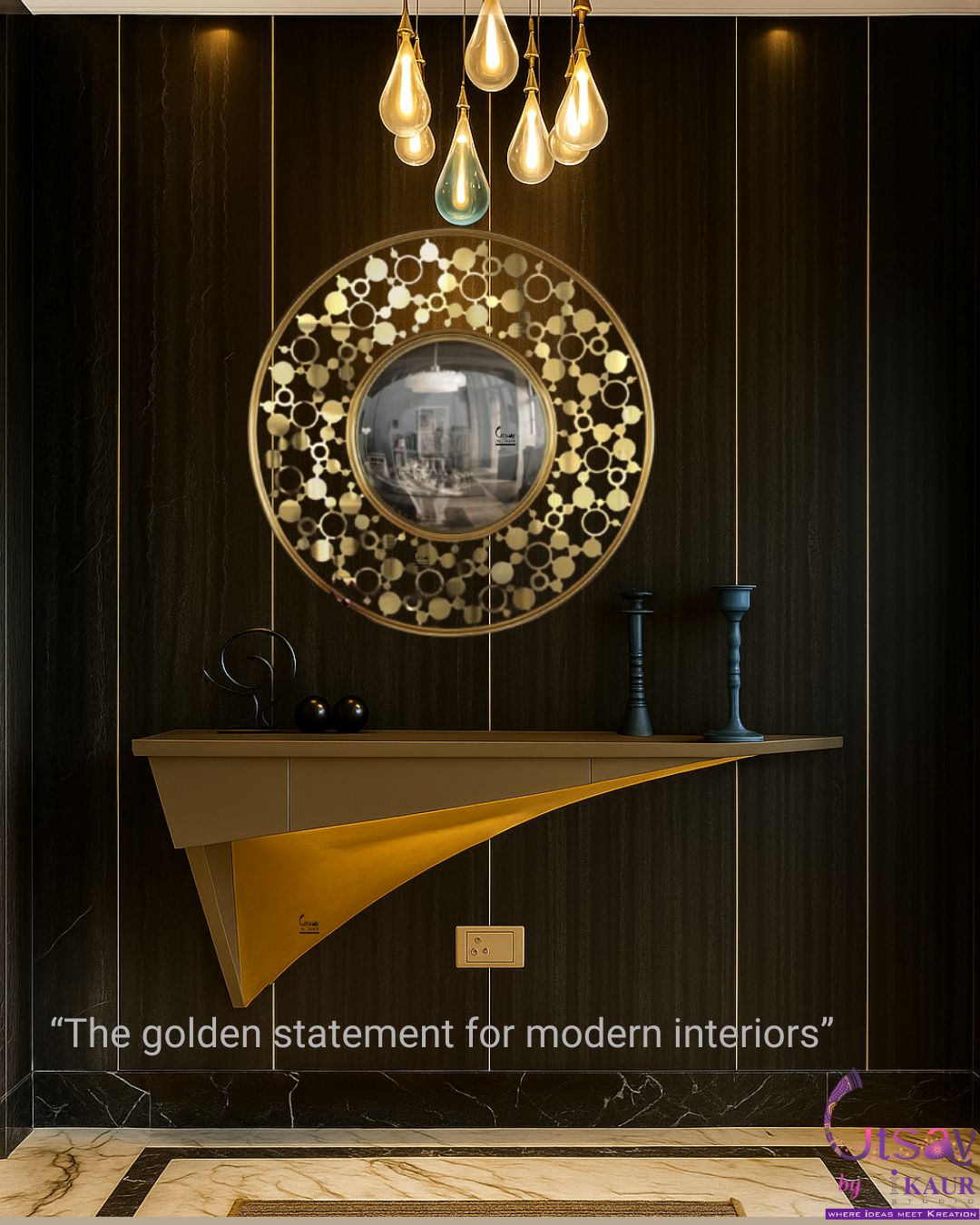 Designer Golden Frame Mirror