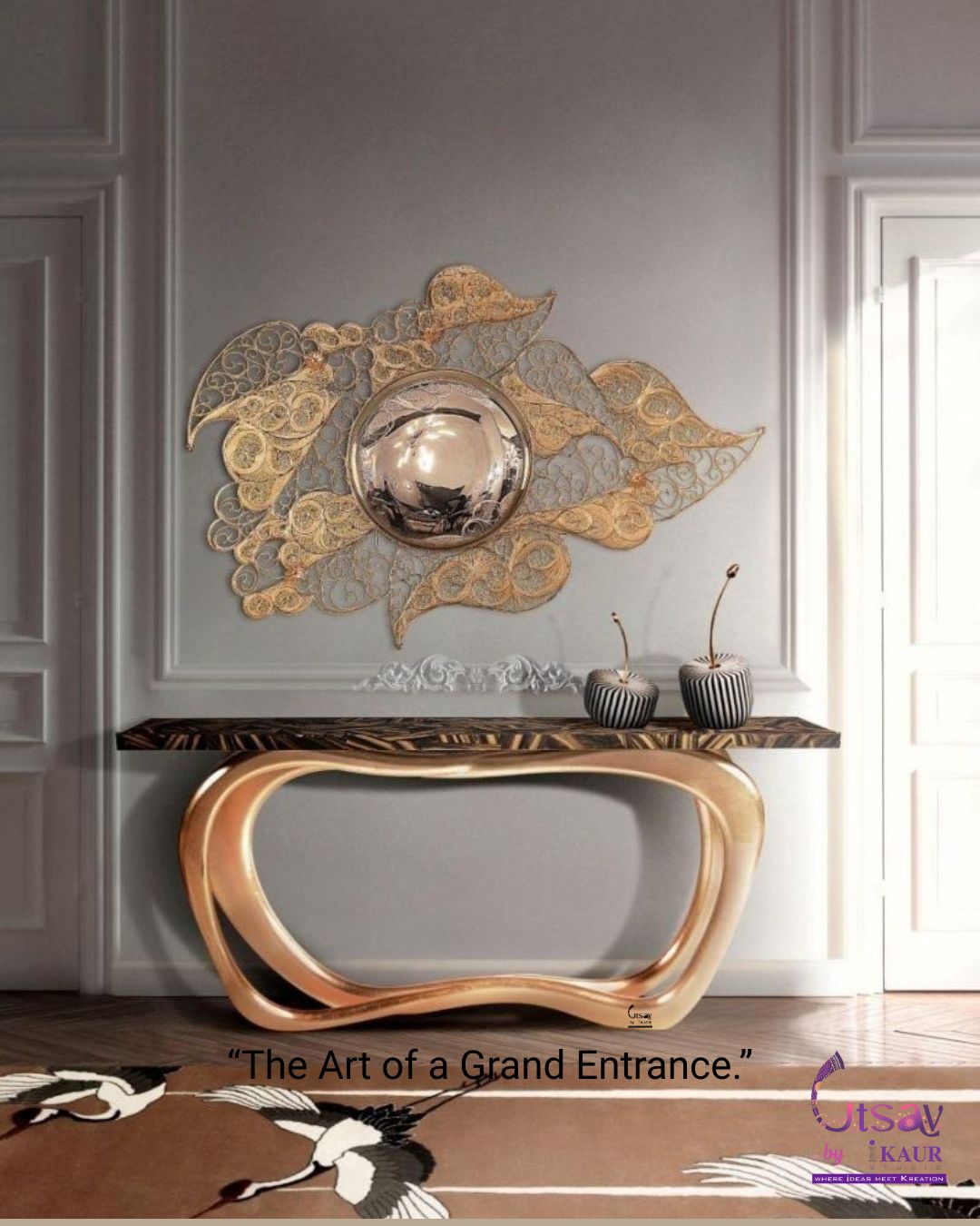 Designer Golden Frame Mirror