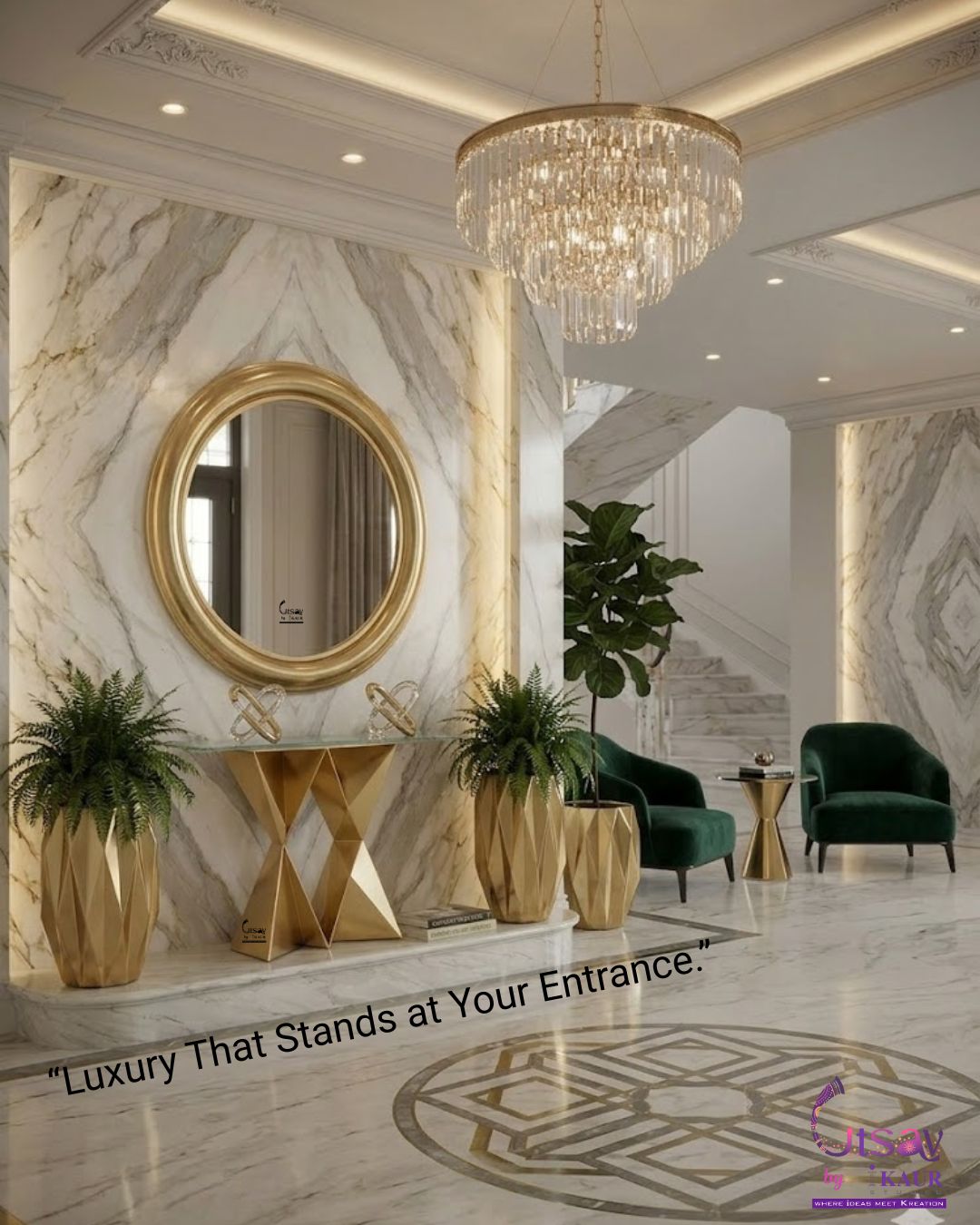 Designer Golden Frame Mirror