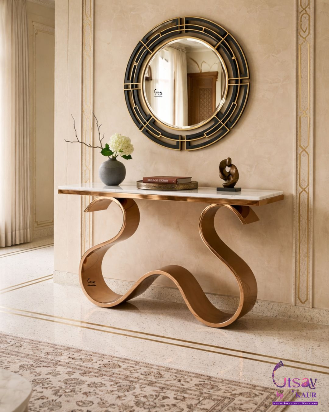 Designer Golden Frame Mirror