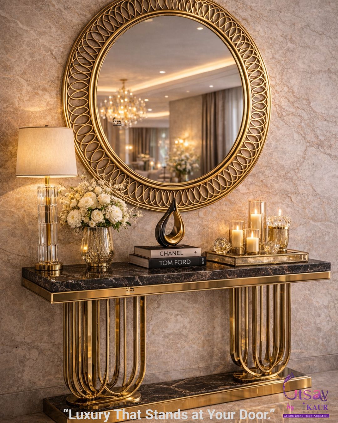 Designer Golden Frame Mirror