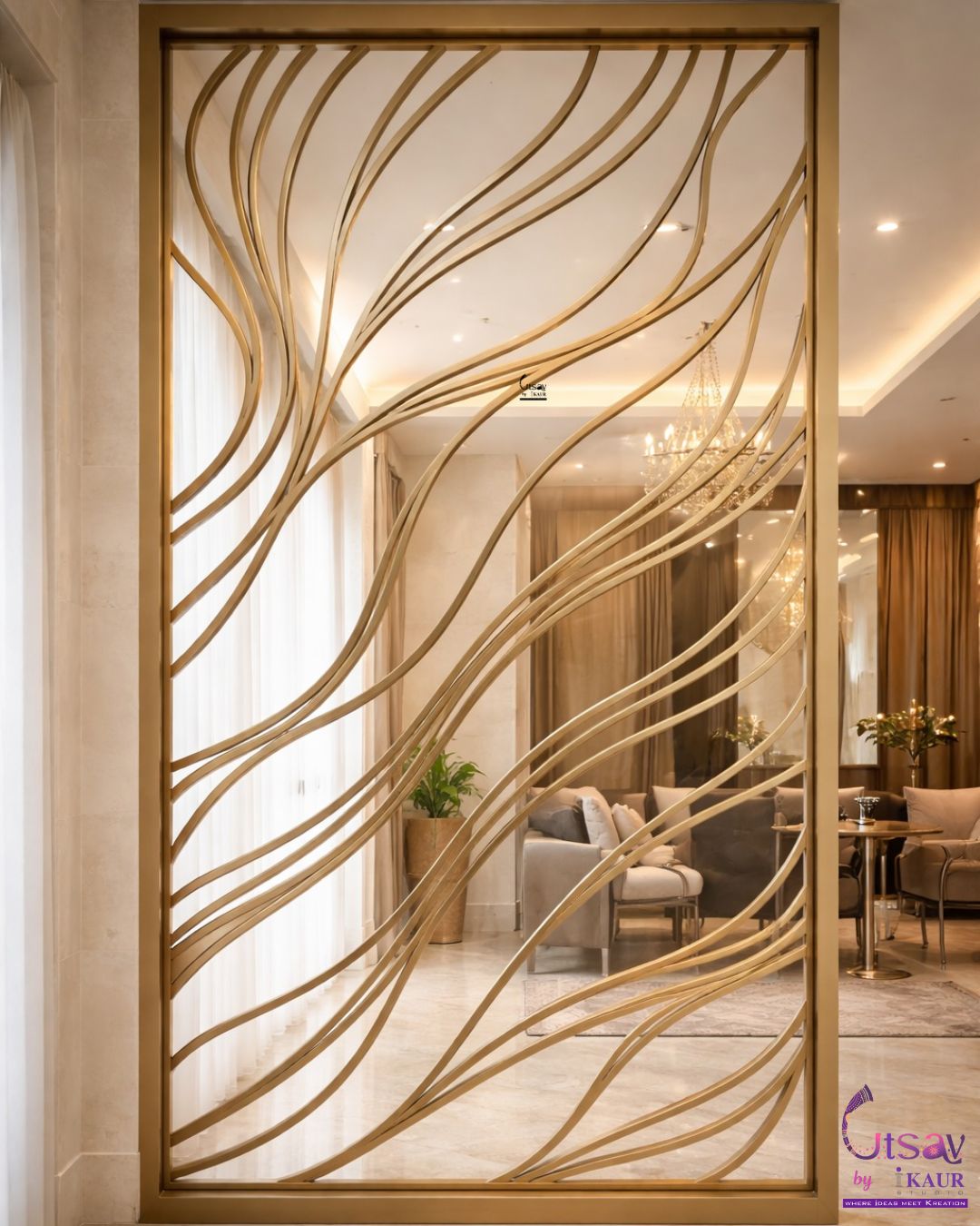 Designer Golden Frame Mirror