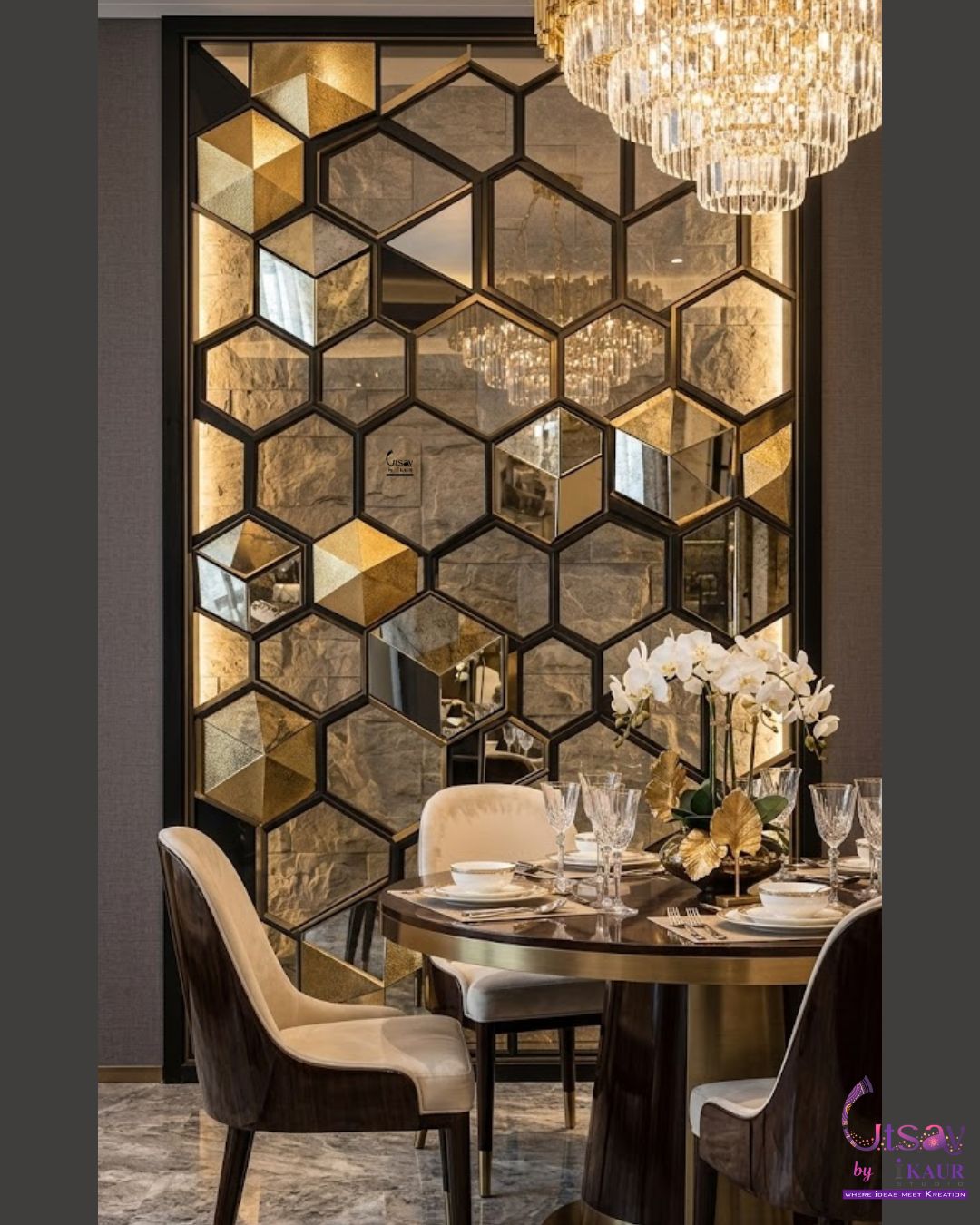Designer Golden Frame Mirror